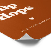 Stijlvolle retro gebrande Sinaasappel bruiloft Tee Poster (Hoek)