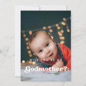 Stijlvolle retro Godmother voorstel fotokaart Kaart (Voorkant)