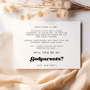 Stijlvolle retro Godparent voorstelkaart Kaart