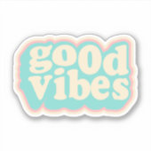 Stijlvolle retro goede vibes kleurrijk Motivatie Sticker (Voorkant)
