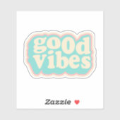 Stijlvolle retro goede vibes kleurrijk Motivatie Sticker (Vel)