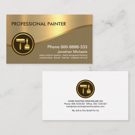 Stijlvolle Retro Gold Hoesje Gold Wave Painter Visitekaartje (Voorkant / Achterkant)