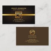 Stijlvolle Retro Gold Home Scene Motif Constructio Visitekaartje (Voorkant / Achterkant)