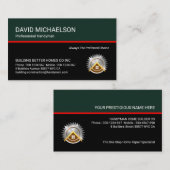 Stijlvolle Retro Green Black Handyman Layers Visitekaartje (Voorkant / Achterkant)