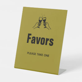 Stijlvolle retro handgetekende huwelijksgunsten reclamebord met voetstuk