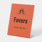 Stijlvolle retro handtekening Huwelijksgunsten Reclamebord Met Voetstuk (Voorkant)