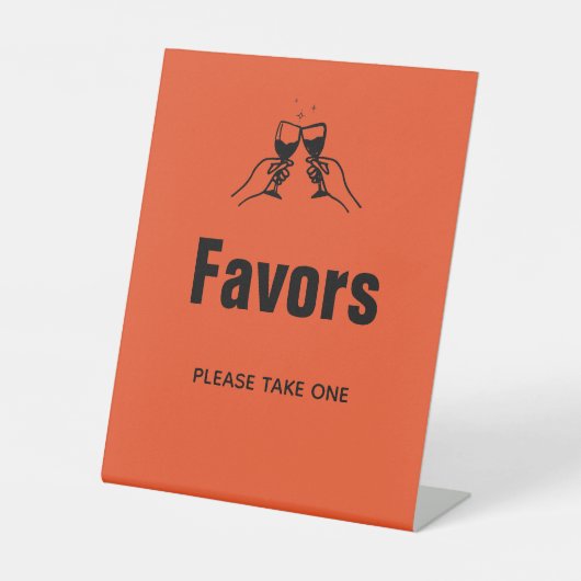 Stijlvolle retro handtekening Huwelijksgunsten Reclamebord Met Voetstuk (Voorkant)