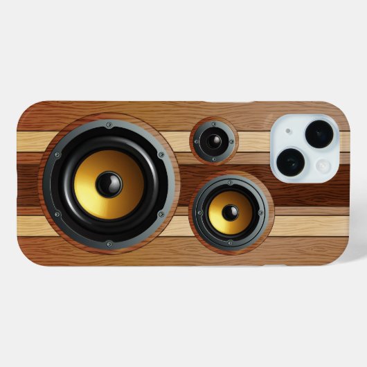 Stijlvolle retro-houten luidsprekers Case-Mate iPhone case (Achterkant (horizontaal))