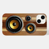 Stijlvolle retro-houten luidsprekers Case-Mate iPhone case (Achterkant (horizontaal))