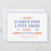 Stijlvolle Retro Kleurrijke Bruiloft Kaart (Voorkant)