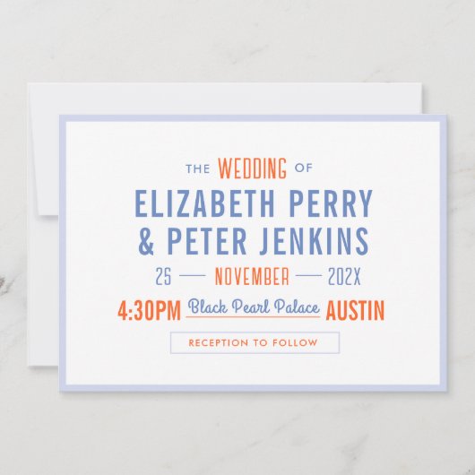 Stijlvolle Retro Kleurrijke Bruiloft Kaart (Voorkant)