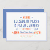 Stijlvolle Retro Kleurrijke Bruiloft Kaart (Voorkant / Achterkant)