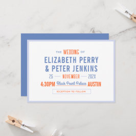 Stijlvolle Retro Kleurrijke Bruiloft Kaart