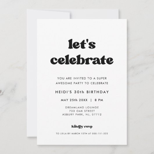 Stijlvolle retro Laten we verjaardag vieren Kaart (Voorkant)