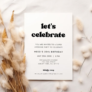 Stijlvolle retro Laten we verjaardag vieren Kaart