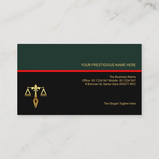 Stijlvolle Retro Layer Red Line Juridisch adviseur Visitekaartje (Achterkant)