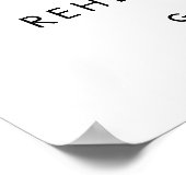 Stijlvolle retro Liefde en Pizza repetitie diner Poster (Hoek)