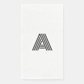 Stijlvolle Retro Line Font Initiaal Monogram Servet (Voorkant)