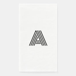 Stijlvolle Retro Line Font Initiaal Monogram Servet