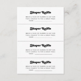 Stijlvolle retro Luier Raffle spelkaart Informatiekaartje