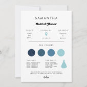 Stijlvolle retro Maid of Honor info kaart (Voorkant)