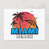 Stijlvolle Retro Miami Beach Reis Briefkaart (Voorkant)