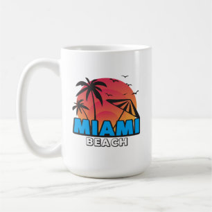 Stijlvolle Retro Miami Beach Reis Koffiemok