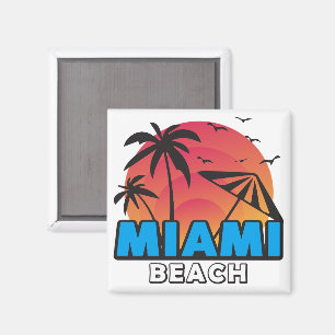 Stijlvolle Retro Miami Beach Reis Magneet