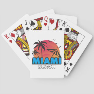 Stijlvolle Retro Miami Beach Reis Pokerkaarten