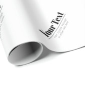 Stijlvolle Retro-modern Tekst | Zwart & Wit Cadeaupapier (Rol Hoek)