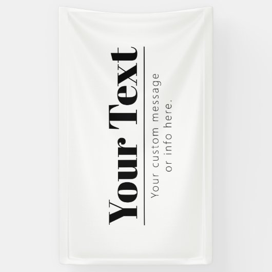 Stijlvolle Retro-modern Tekst | Zwart & Wit Spandoek (Verticaal)