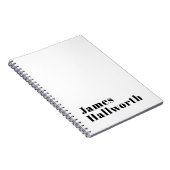 Stijlvolle retro moderne belettering | Bewerkbaar  Notitieboek (Rechterzijde)