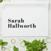 Stijlvolle retro moderne belettering | Bewerkbaar  Theedoek (Gevouwen)