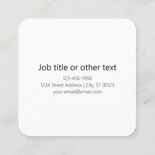 Stijlvolle retro moderne belettering | Bewerkbaar Vierkante Visitekaartje (Achterkant)