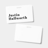 Stijlvolle Retro Moderne Lettering | Bewerkbaar Zw Badge (Voor- en achterkant)
