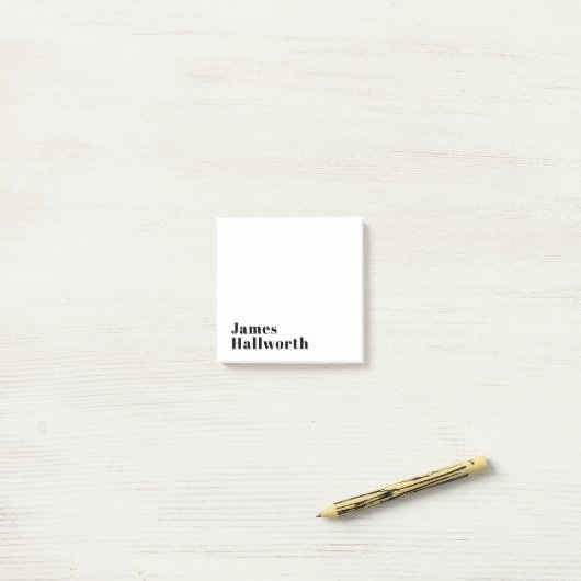 Stijlvolle Retro Moderne Lettering | Bewerkbare Zw Post-it® Notes (Op bureau)