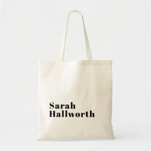 Stijlvolle Retro Moderne Lettering Bewerkbare Zw Tote Bag