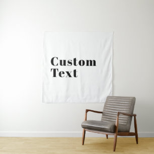 Stijlvolle Retro Moderne Lettering Bewerkbare Zw Wandkleed