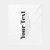 Stijlvolle retro-moderne tekst | Zwart & Wit Fleece Deken (Voorkant)