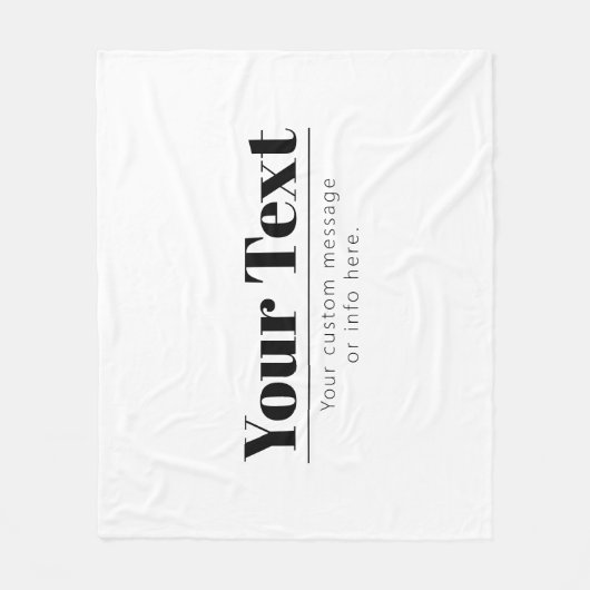 Stijlvolle retro-moderne tekst | Zwart & Wit Fleece Deken (Voorkant)