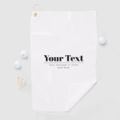 Stijlvolle retro-moderne tekst | Zwart & Wit Golfhanddoek (Insitu)