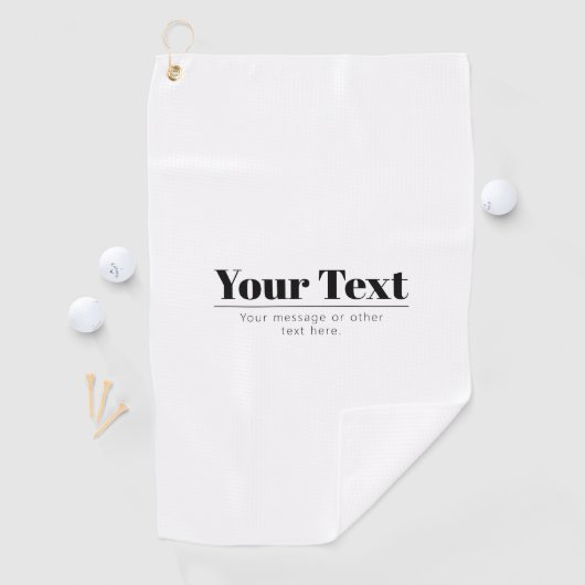 Stijlvolle retro-moderne tekst | Zwart & Wit Golfhanddoek (Insitu)
