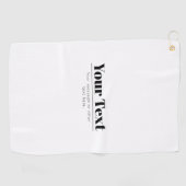 Stijlvolle retro-moderne tekst | Zwart & Wit Golfhanddoek (Horizontaal)