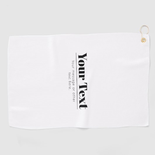 Stijlvolle retro-moderne tekst | Zwart & Wit Golfhanddoek (Horizontaal)