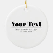 Stijlvolle retro-moderne tekst | Zwart & Wit Keramisch Ornament (Achterkant)