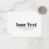 Stijlvolle retro-moderne tekst | Zwart & Wit Notitiekaartje (Voorkant / Achterkant in situ)