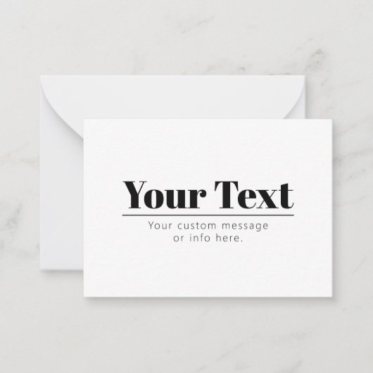 Stijlvolle retro-moderne tekst | Zwart & Wit Notitiekaartje (Voorkant)