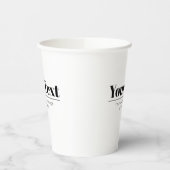 Stijlvolle retro-moderne tekst | Zwart & Wit Papieren Bekers (Links)
