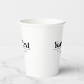 Stijlvolle retro-moderne tekst | Zwart & Wit Papieren Bekers (Rechts)
