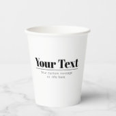 Stijlvolle retro-moderne tekst | Zwart & Wit Papieren Bekers (Voorkant)